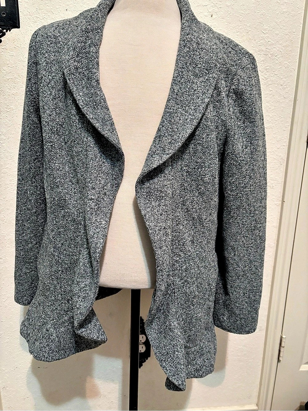 Coldwater Creek Classic Draped Front Blazer in Gray Size XL (18)